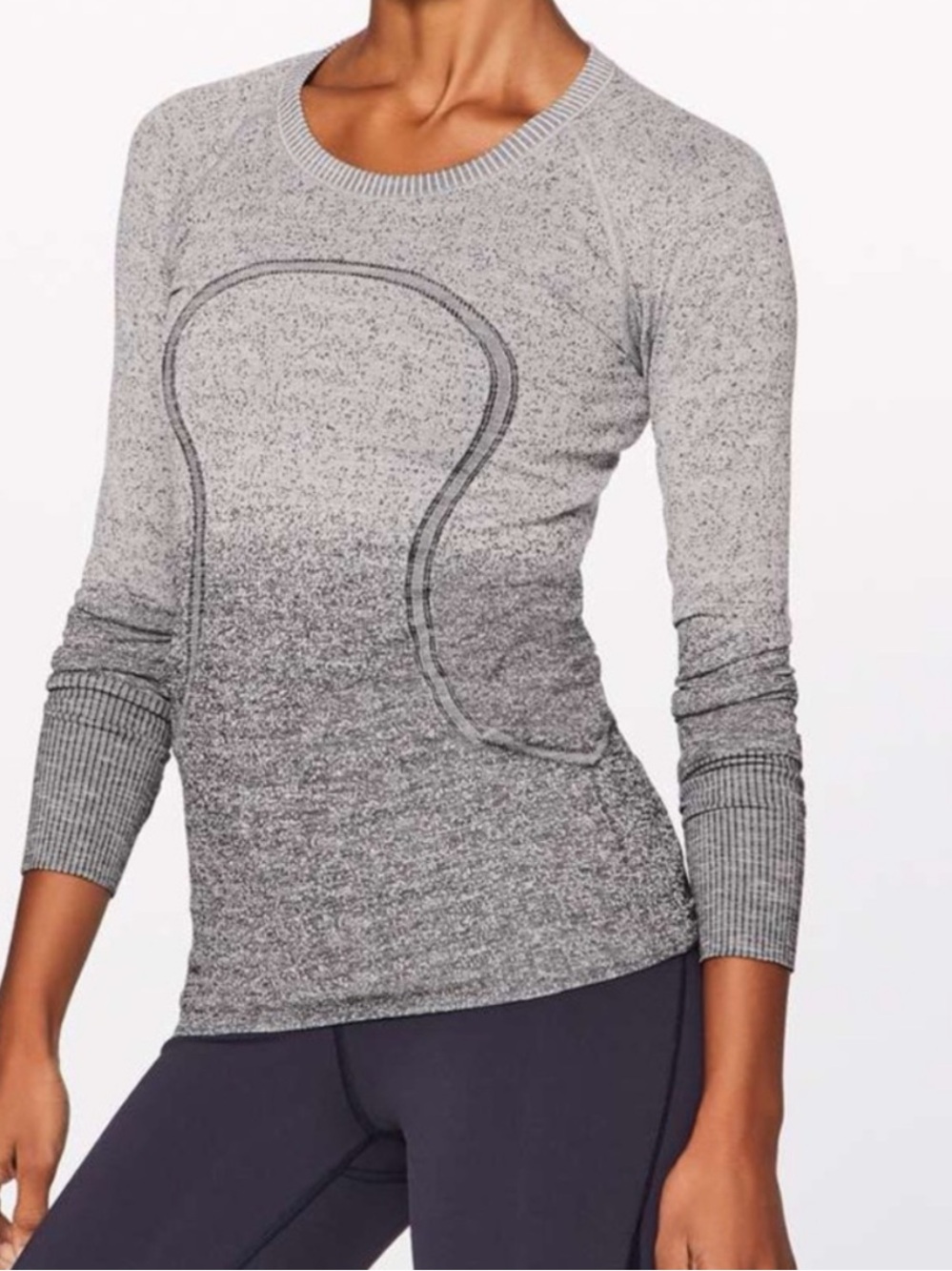 Lululemon Swiftly Tech Long Sleeve Gray Shirt Top Ombre 6